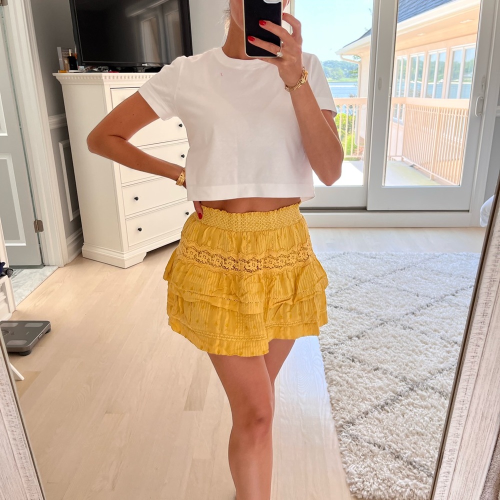 Love shack fancy yellow mini skirt - Picture 2 of 3